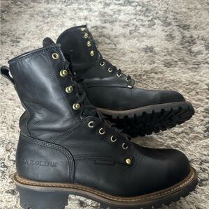 Men's Black Carolina steel toe boots size 10